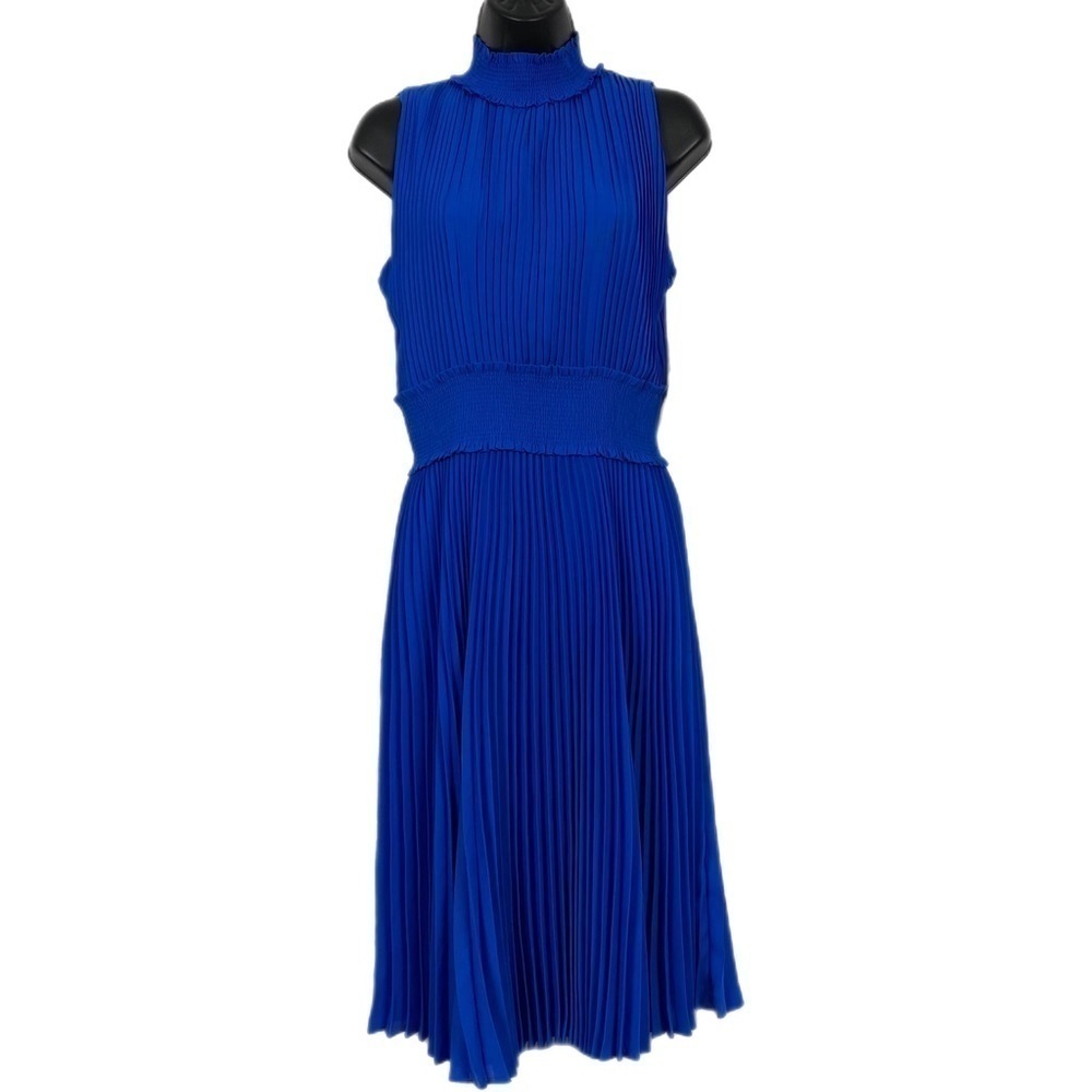 Nanette by Nanette Lapore Women’s Sleeveless Pleated Midi Dress Blue Size 8